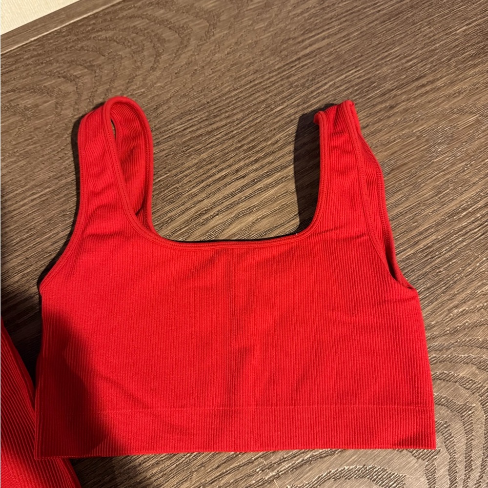 SET Active Red Ribbed Set - Picture 4 of 7